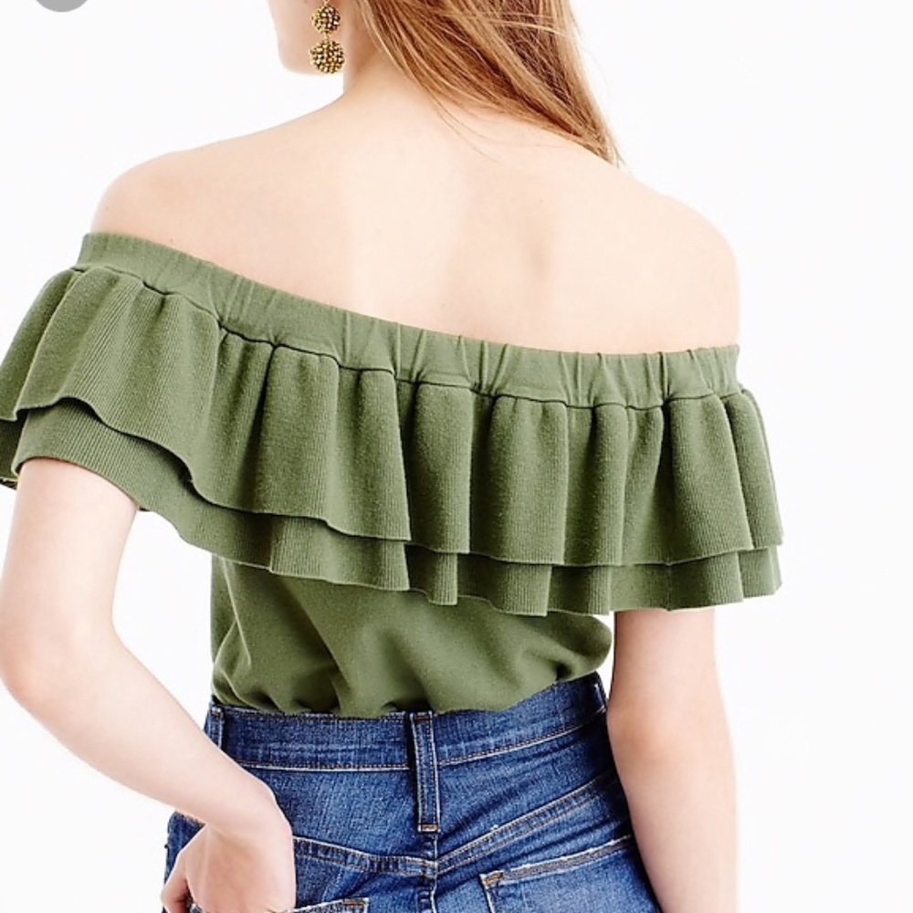 J. Crew Off the Shoulder Ruffle Top
